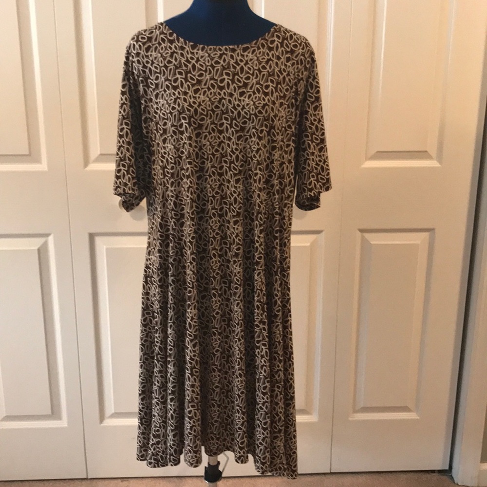 Susan Graver XL brown & cream dress